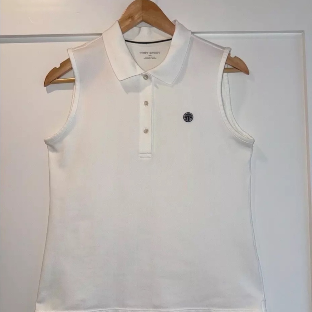 Tory Sport White Fitted Polo Shirt